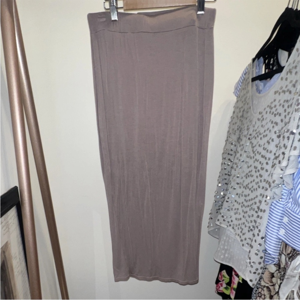 Boohoo Taupe Stretch Waist Maxi Skirt